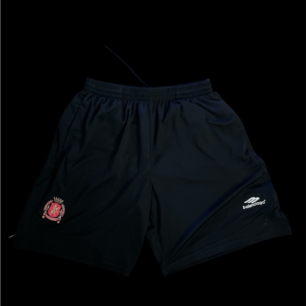 Black Balenciaga Football Shorts